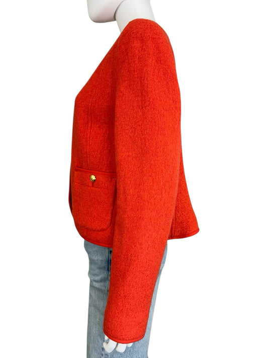Talbots Orange Berkshire Wool Blend Cropped Jacket Size 8