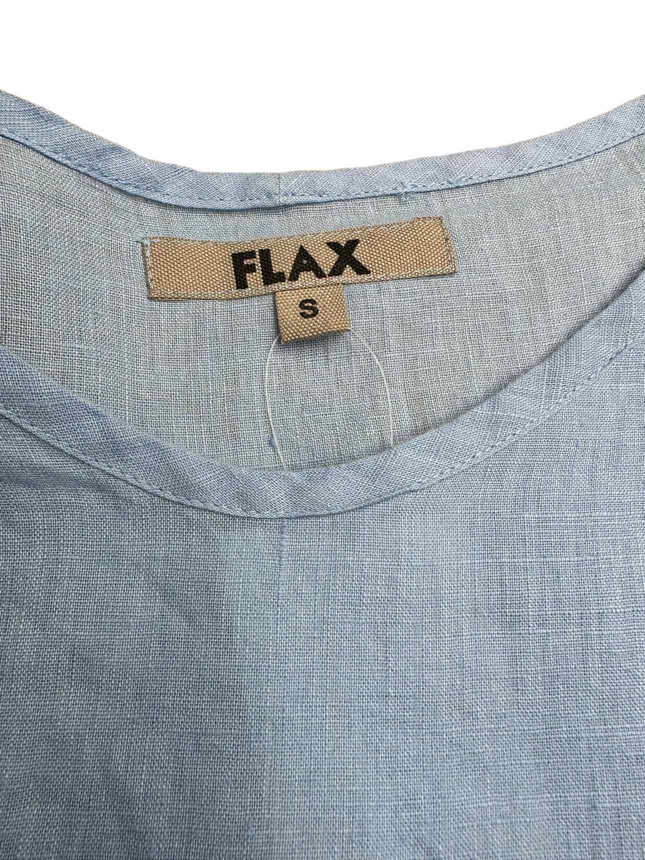 FLAX 100% Linen Powder Blue Tunic Size S
