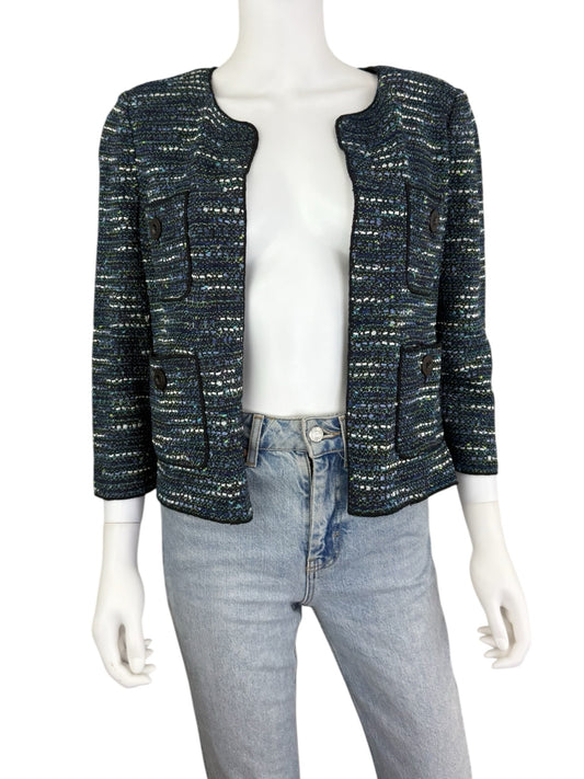 St John Blue Tweed Jackt Size 8