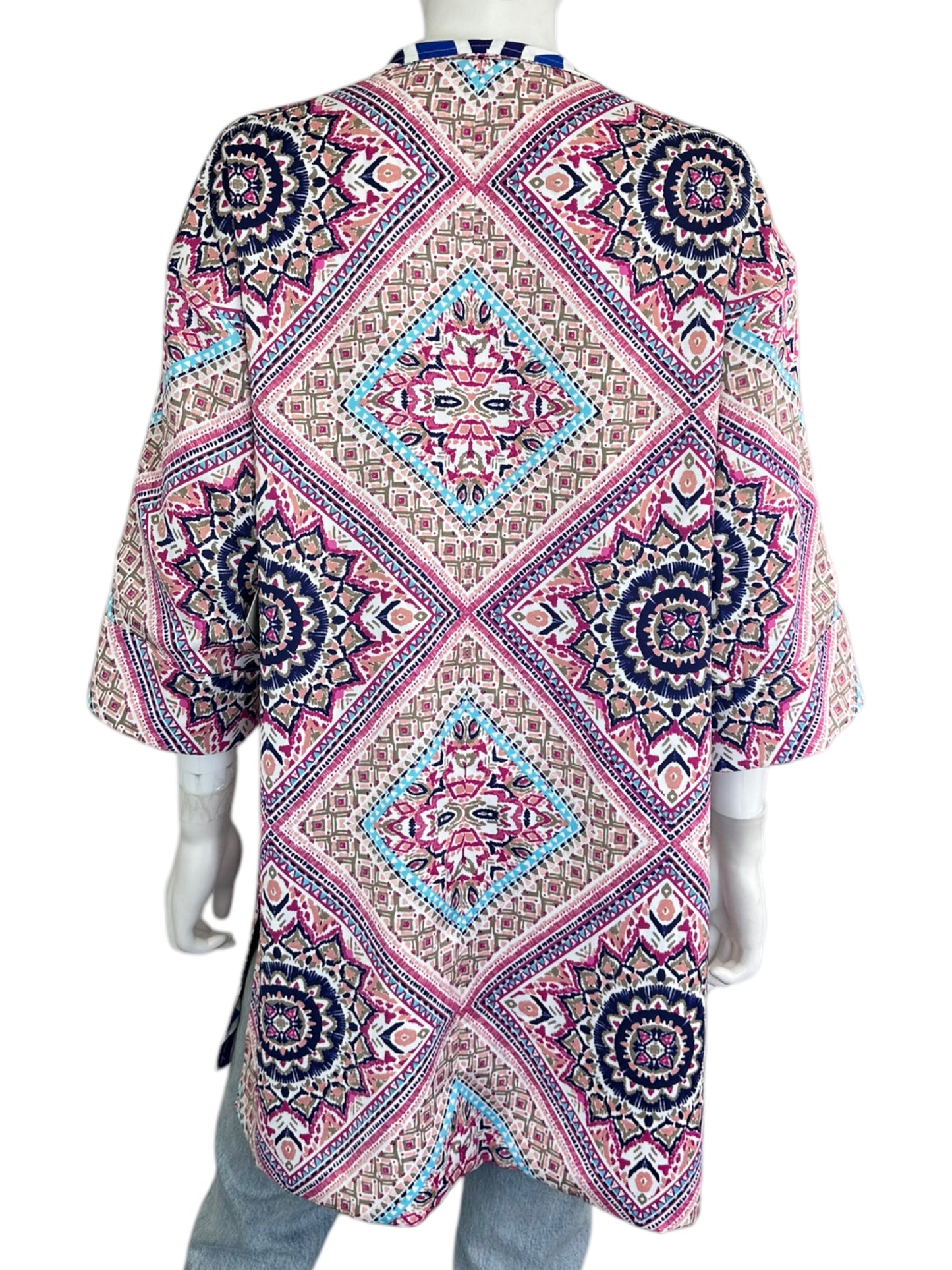 Chicos Blue Kimono Reversible Size M