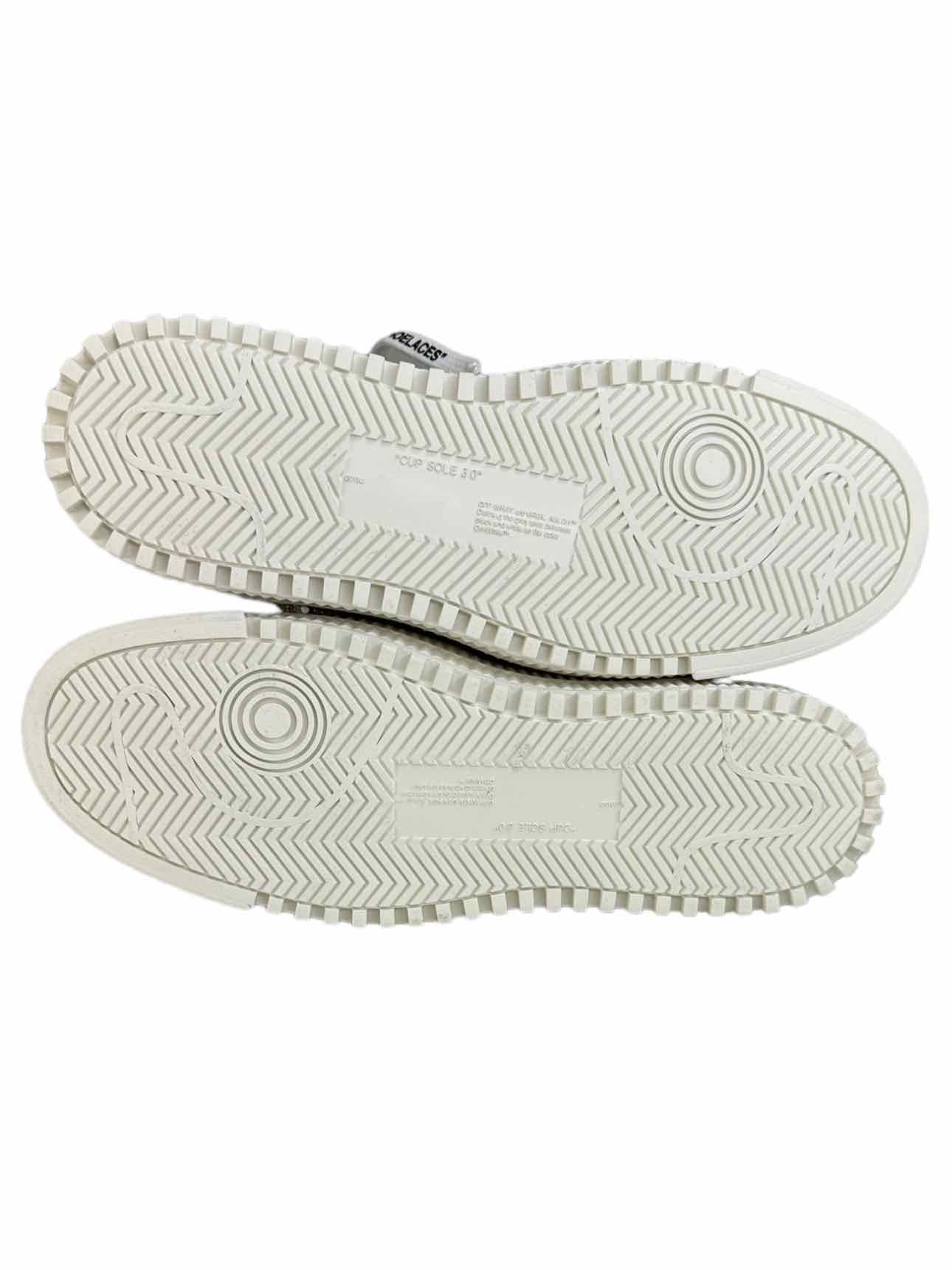 OFF WHITE c/o Virgil Abloh 3.0 OFF COURT Glitter Silver White High Top Sneakers Size 7B