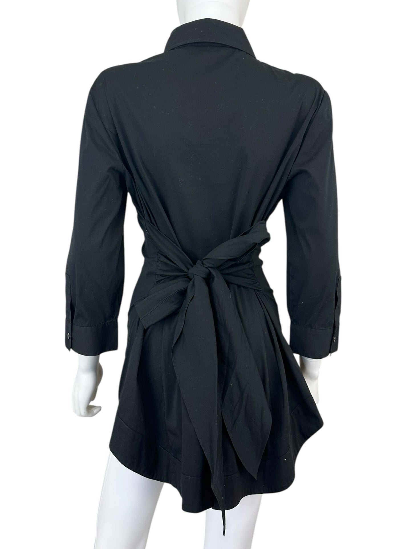 LAFAYETTE 148 NEW YORK Black Mini Shirt Dress Size 6