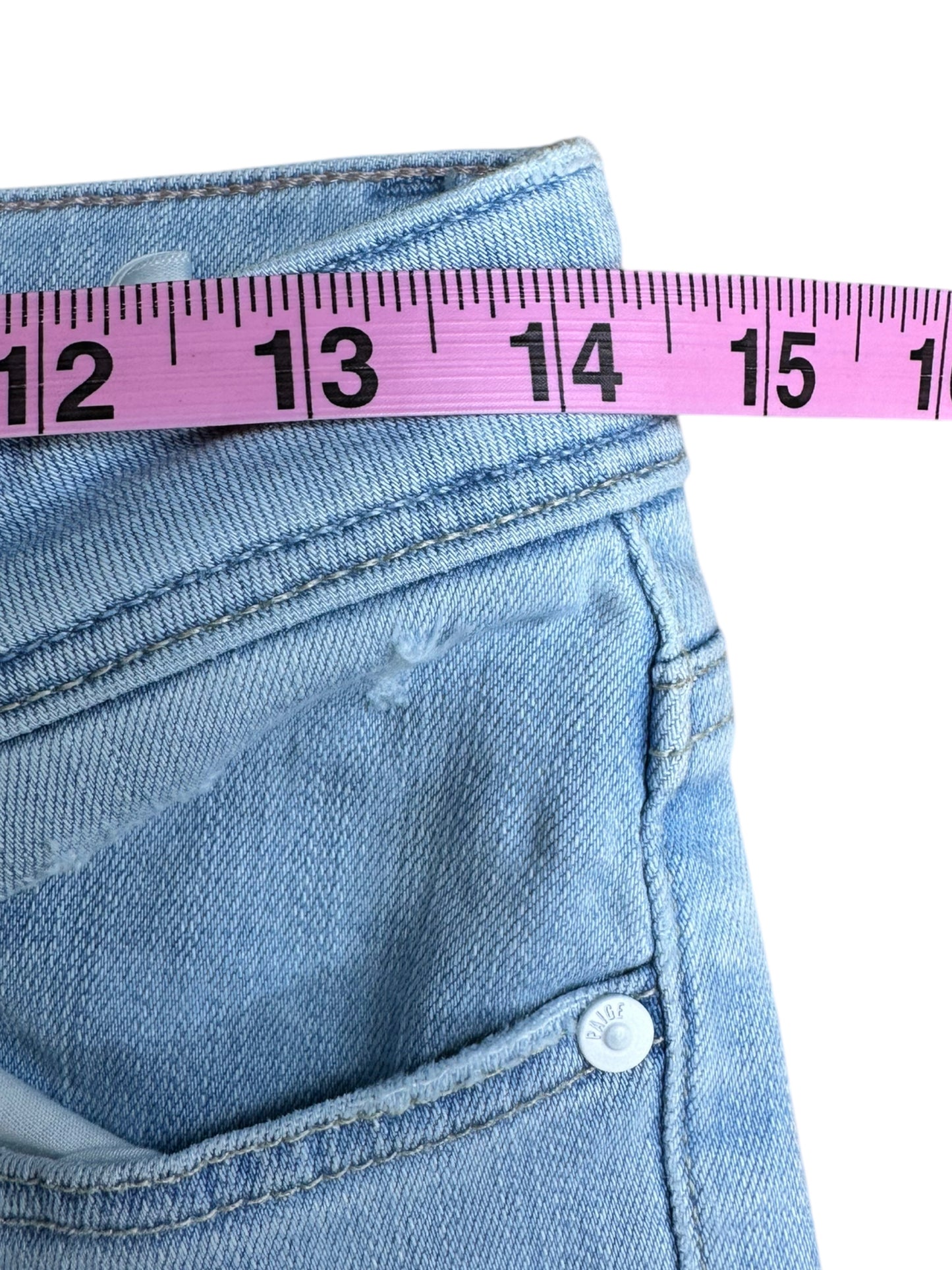 PAIGE Light Wash 'Hoxton Ankle' Straight Leg Jeans Size 28