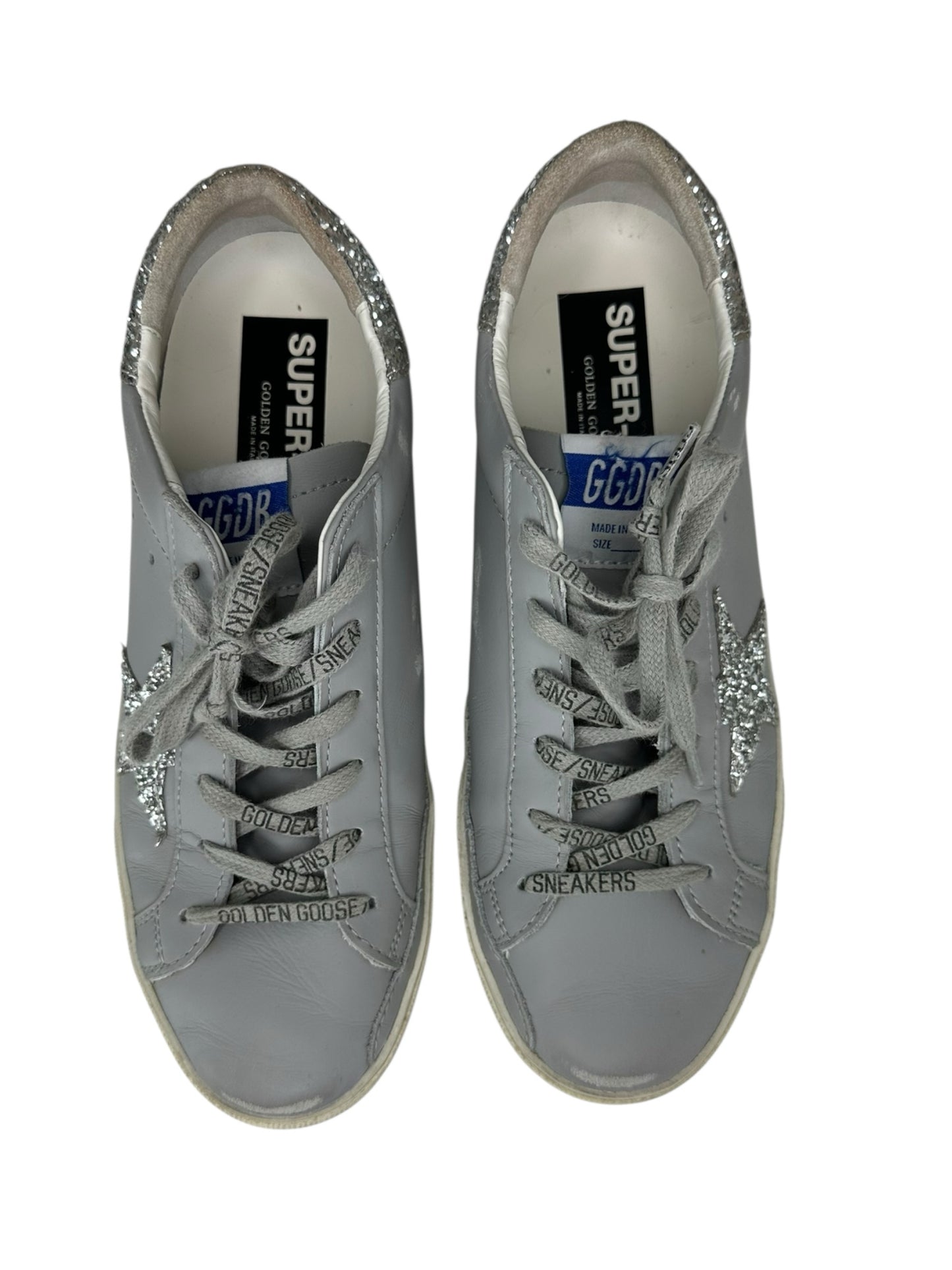 GOLDENGOOSE Grey Super-Star Leather Sneakers Size 40