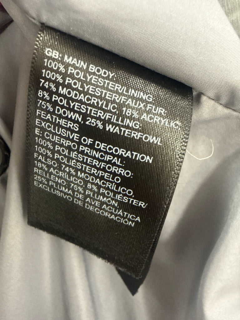 THE NORTH FACE Gray Quilted Dealio Faux Fur Trim Hooded Parka Jacket Size S