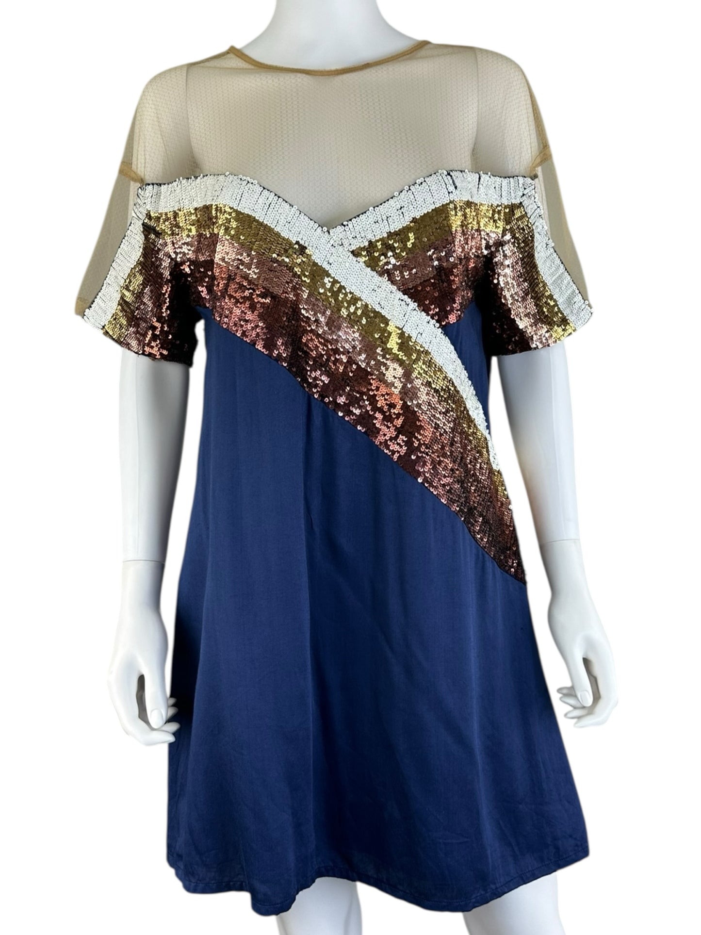 NBD Blue Sequin Mini Dress Size L