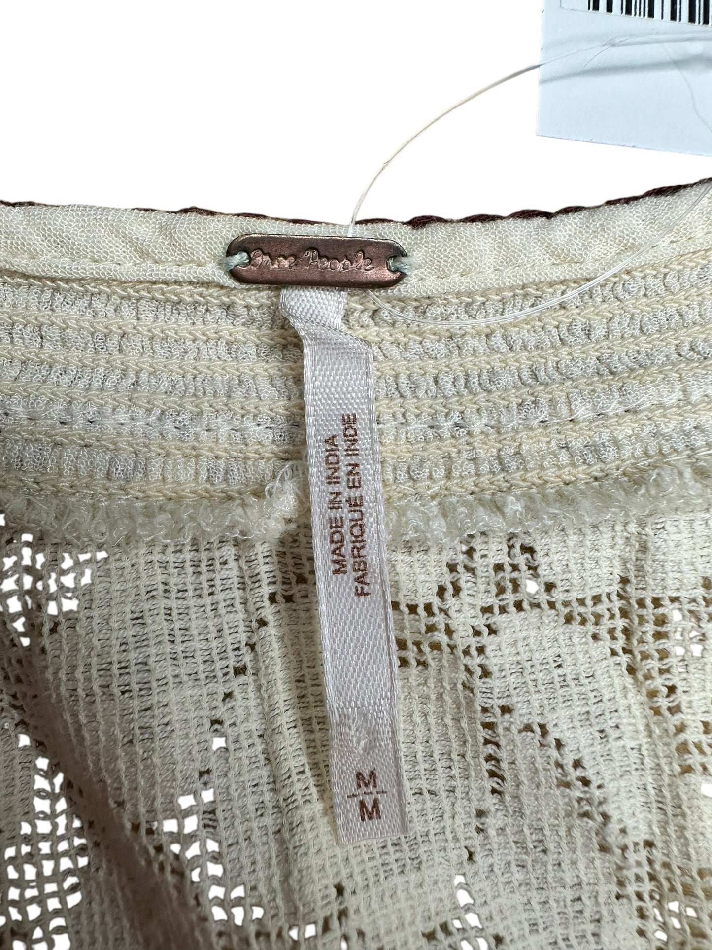 Free People Cream Embroidered Blouse Size M