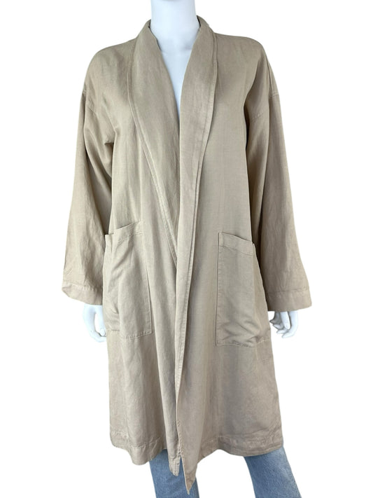 EILEEN FISHER Tan Linen Blend Duster Size S