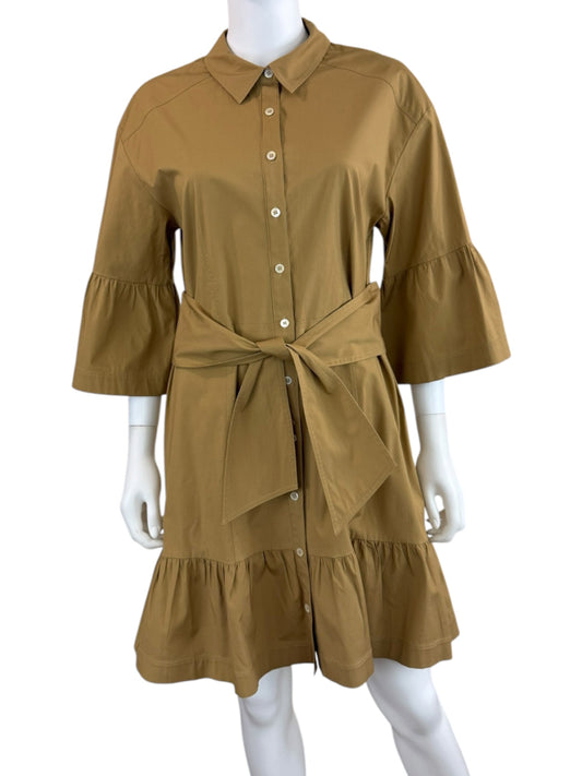VERONICA BEARD Khaki Button-Down Mini Dress Size 12