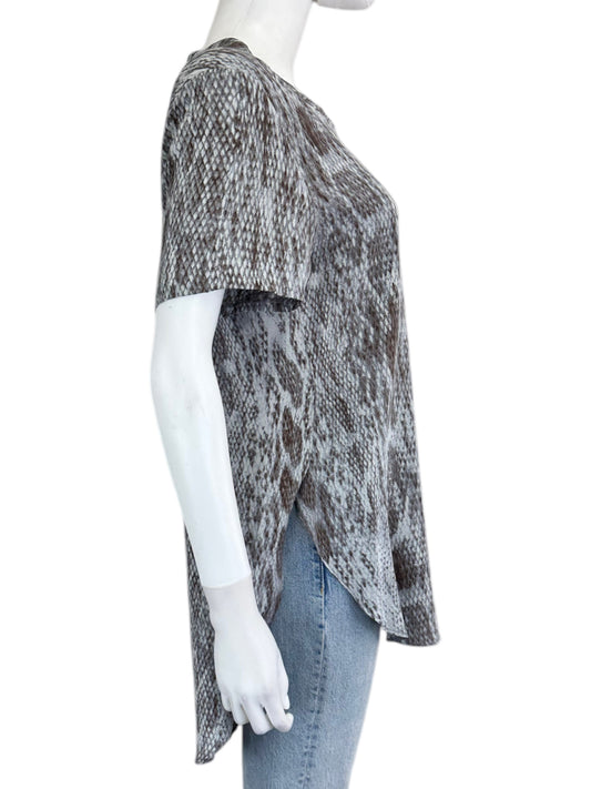 Acrobat 100% Silk Reptile Print Blouse Size L