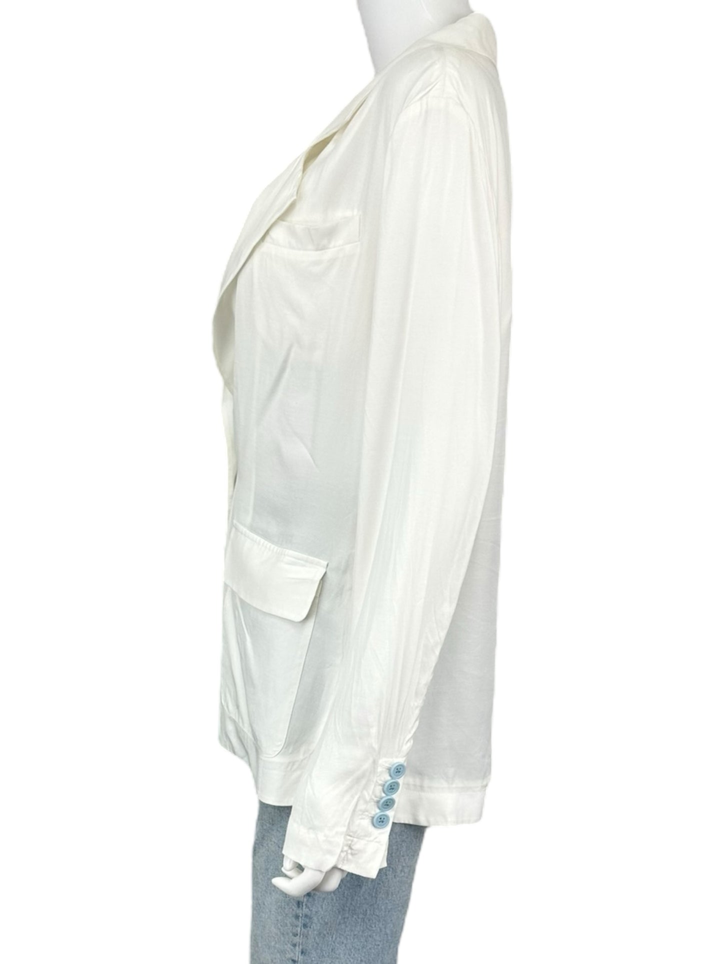 EQUIPMENT White Notched Collar Blazer Size 4