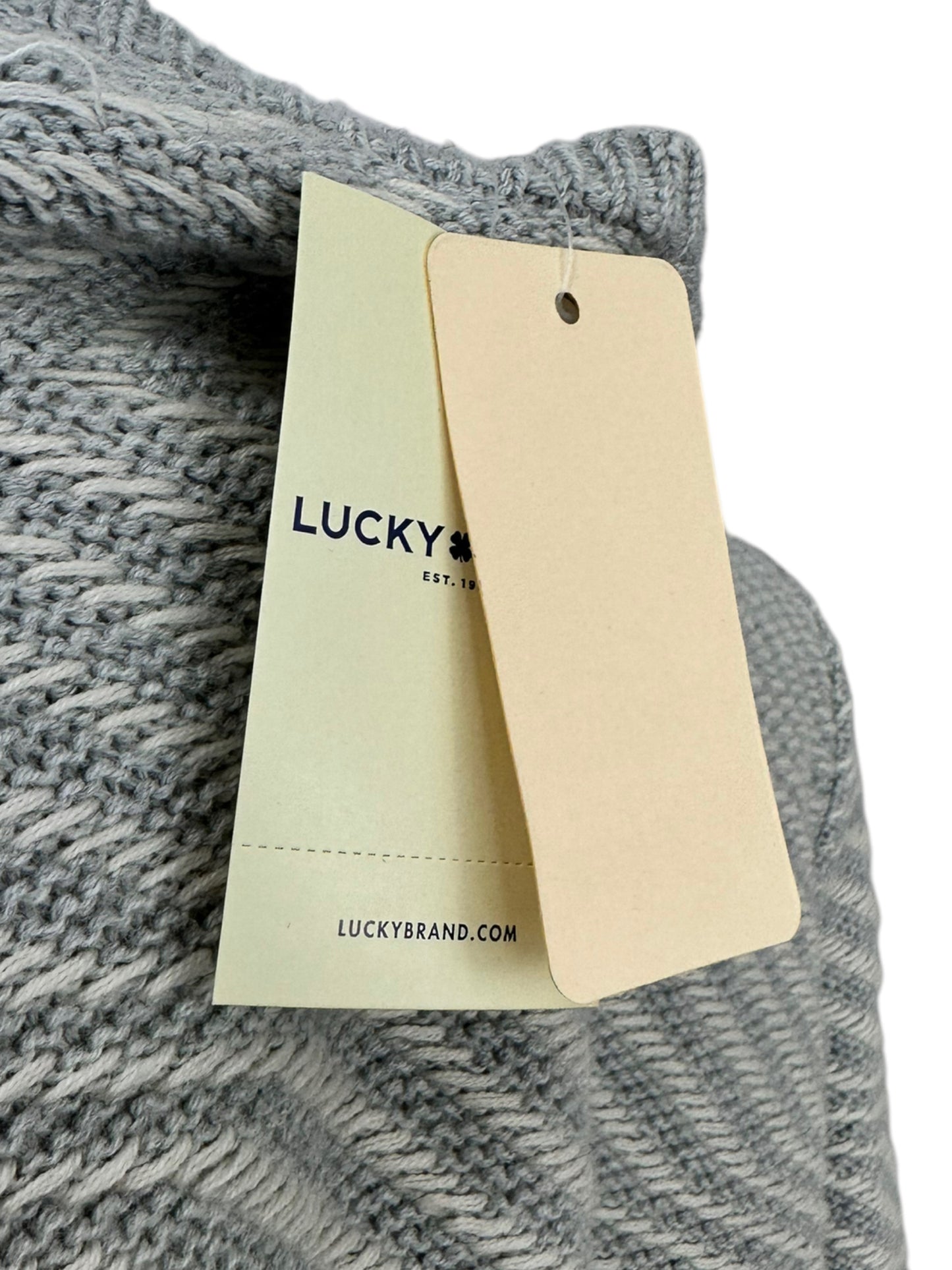 Lucky Brand NWT Grey and White Striped Knit Cardigan Size M