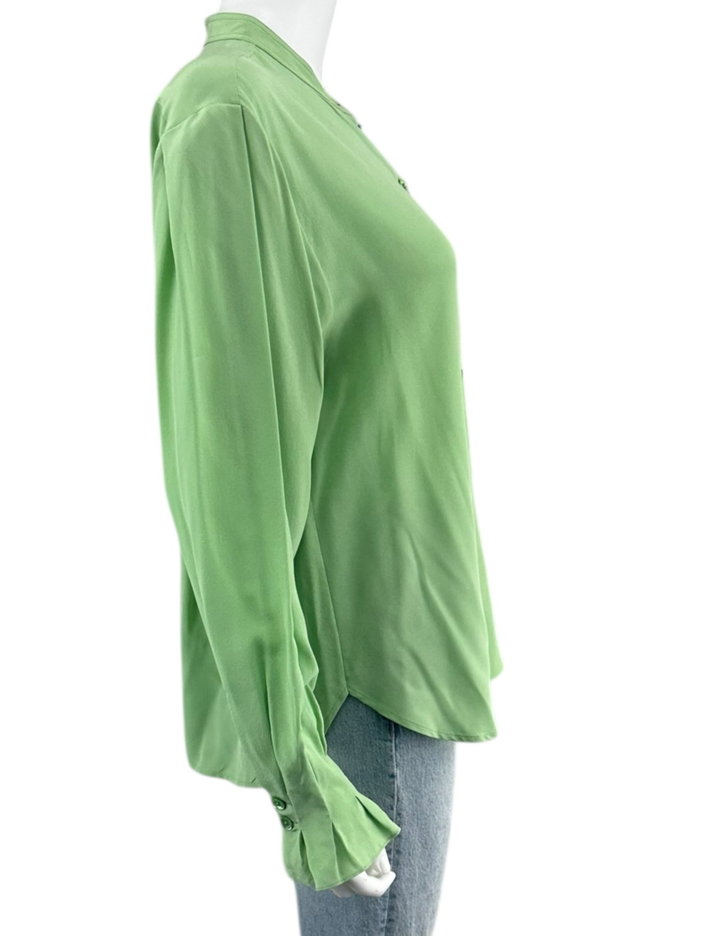 EQUIPMENT Green 100% Silk Button-Down Shirt Size S
