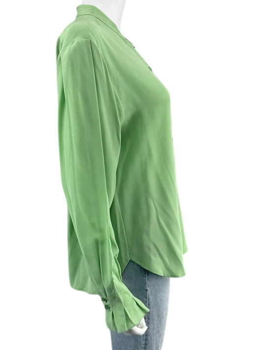 EQUIPMENT Green 100% Silk Button-Down Shirt Size S
