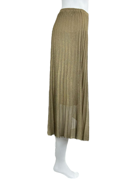 Vince Gold Pleated Midi Skirt Size S