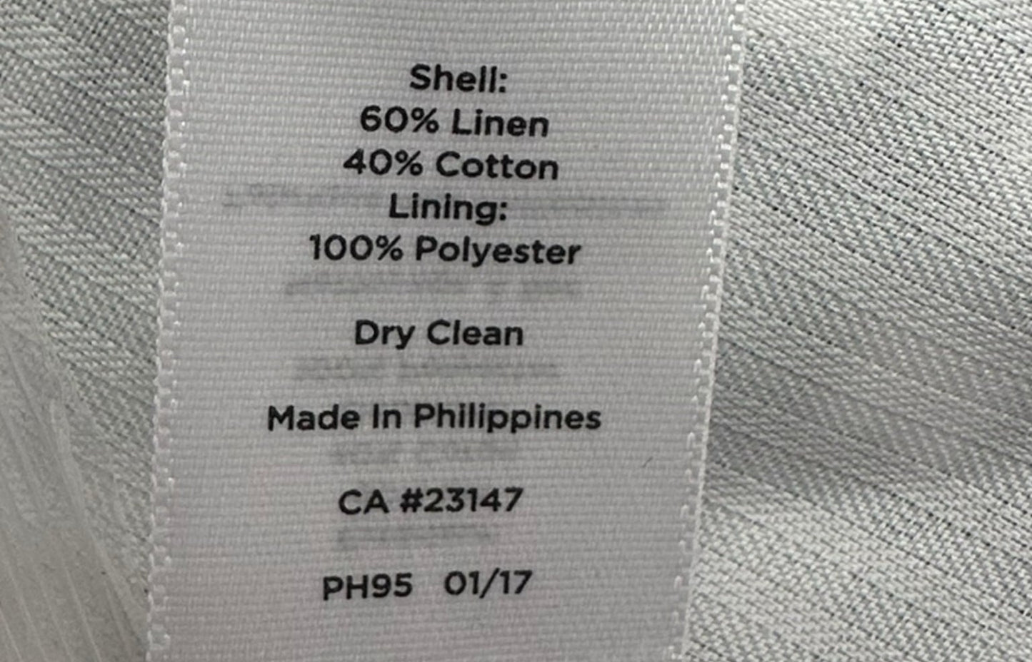 Talbots Black Linen Gingham Check Blazer Size 8