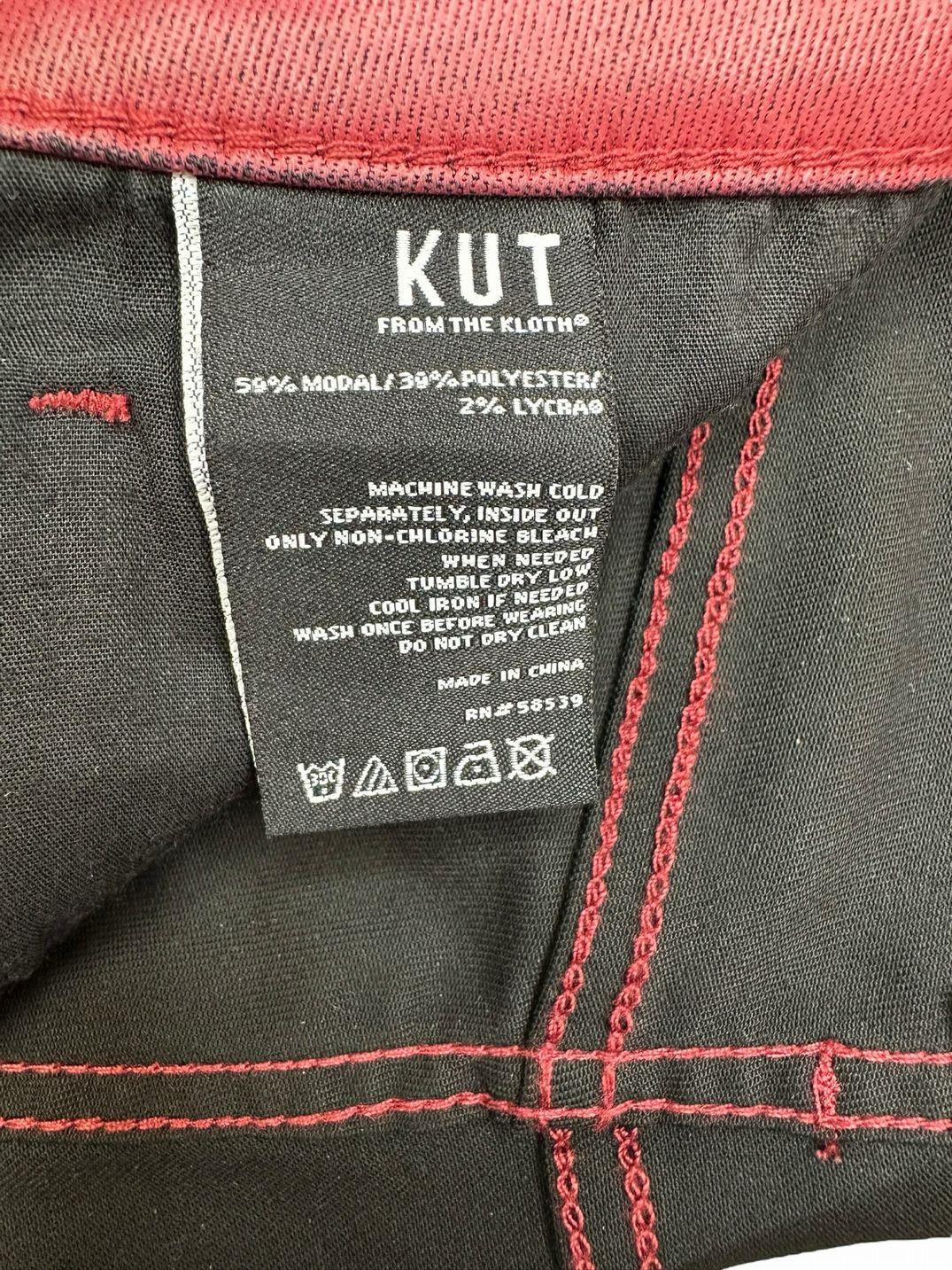 KUT from the Kloth NWT Burgundy Coated Kelsey Crop Boot Jeans Size 6