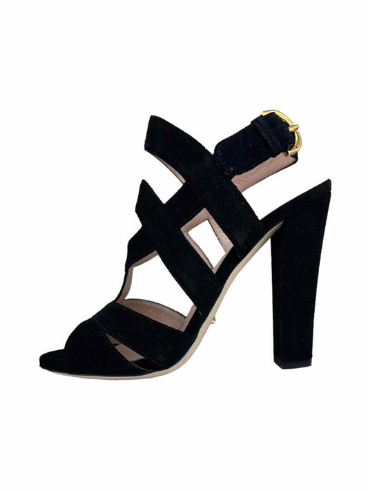 Sergio Rossi Black Suede Sandal Pump Size 38