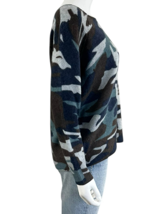 SKULL CASHMERE 100% Cashmere Skull Camo Sweater Size XS
