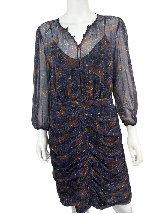 VERONICA BEARD Navy Paisley Kerfri Dress Size 12