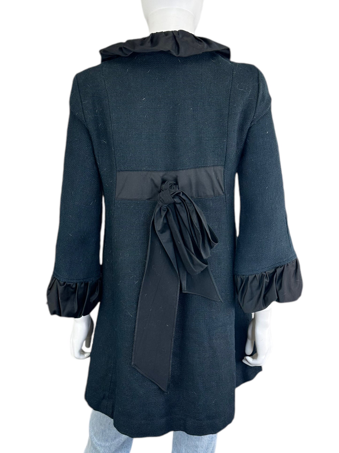 Nanette Lepore Black 100% Linen Coat Size 6