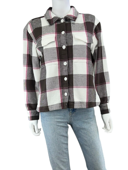 J. Crew 100% Cotton Brown Plaid Flannel Size 4