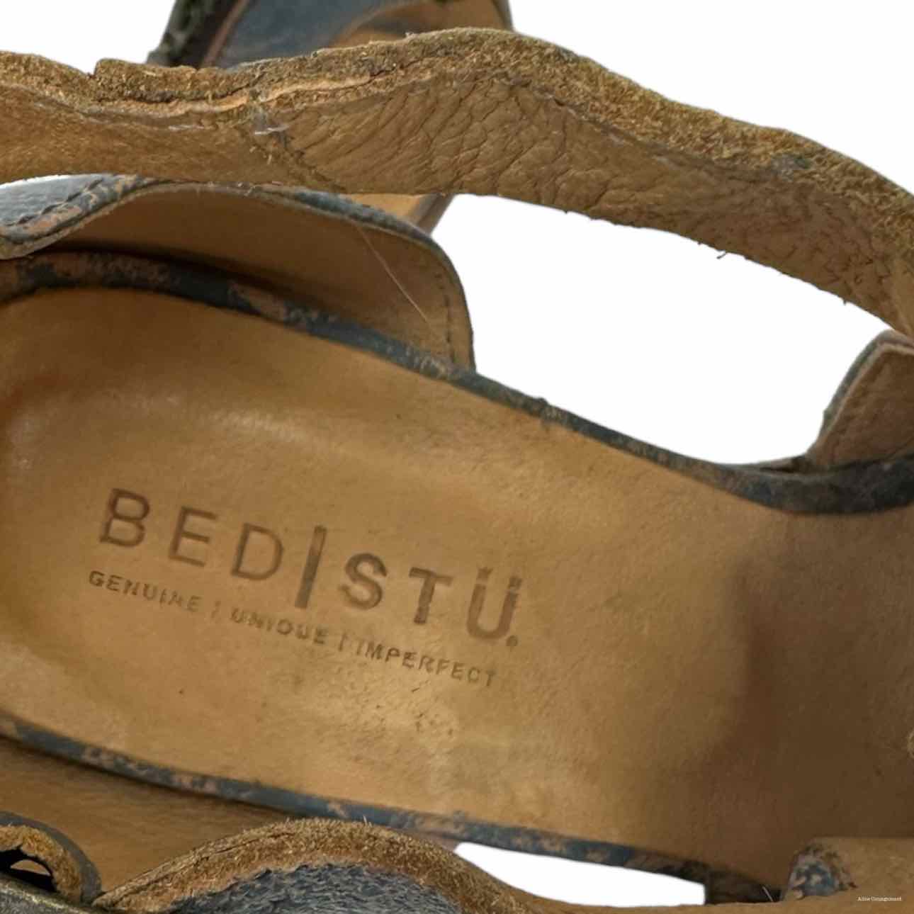 bed stu Blue Leather OLENA Booties Size 8