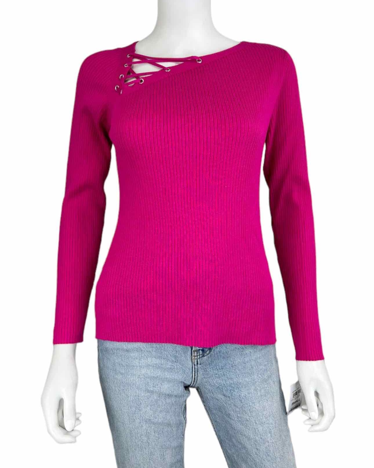I.N.C. NWT Pink Asymmetrical Lace Up Sweater Size S