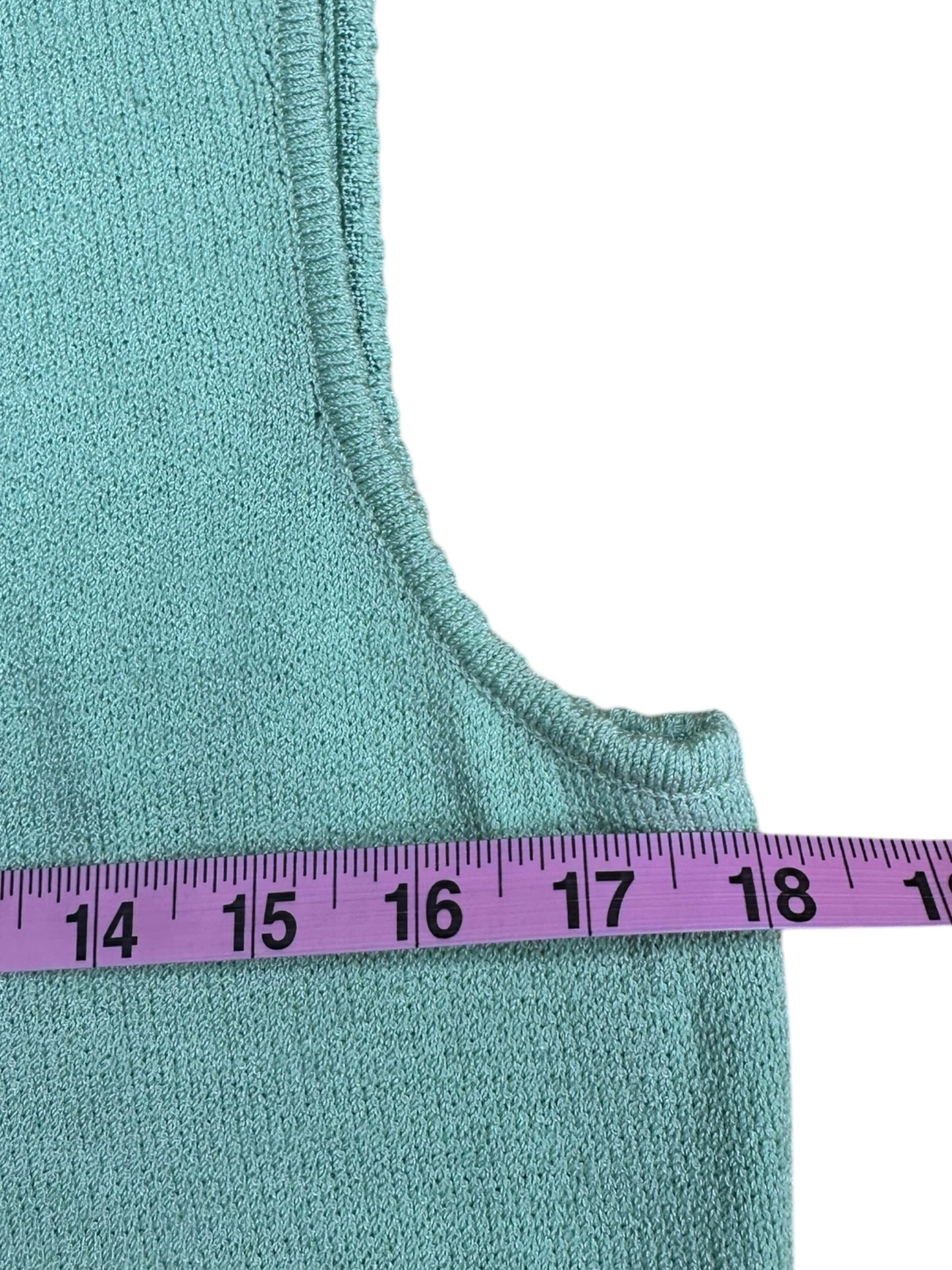 St. John Light Green Knit Tank Size S