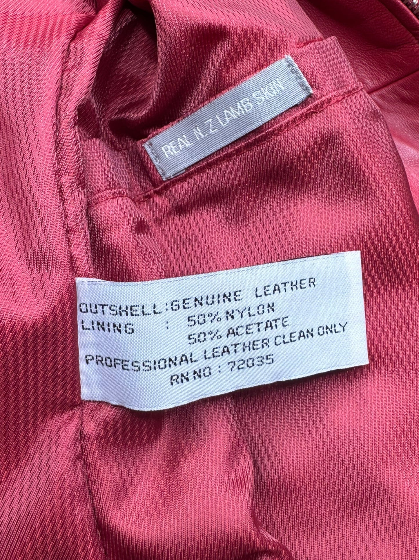 ADLER Red Lamb Leather jacket Size M