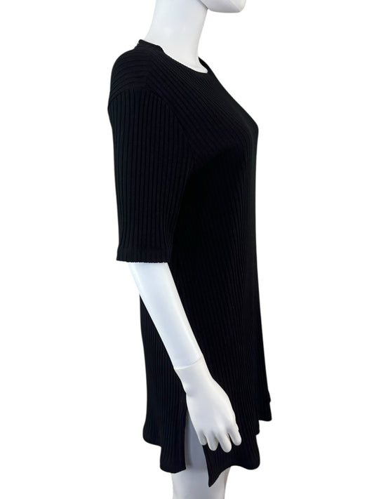 EILEEN FISHER NWT Black Ribbed Mini Dress Size S