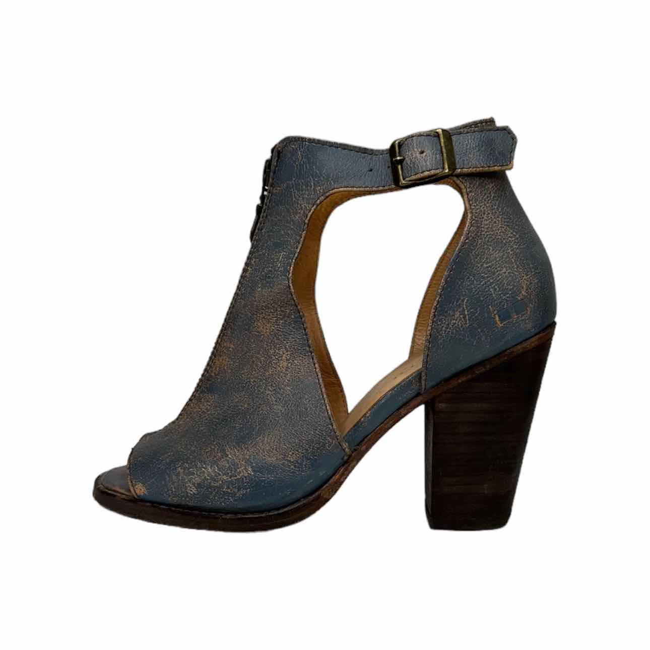 bed stu Blue Leather OLENA Booties Size 8