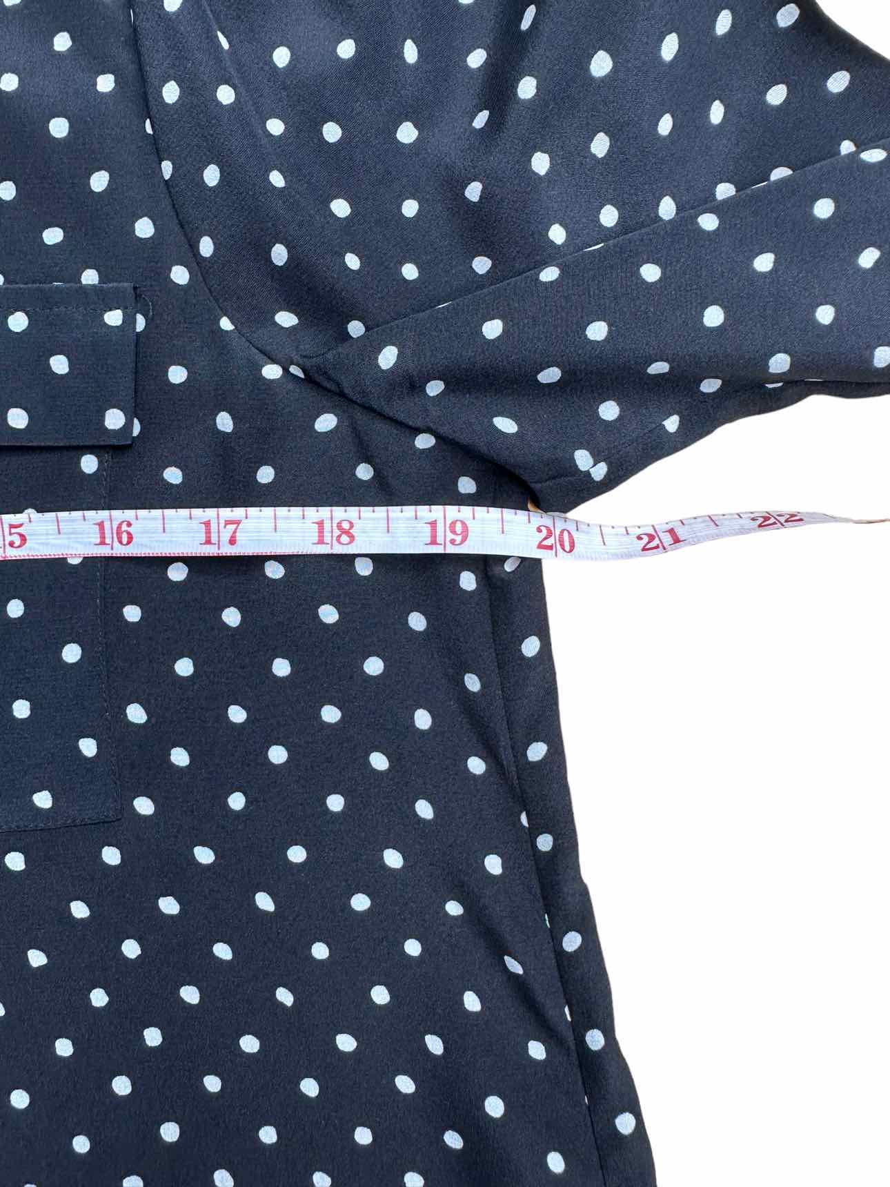Joie 100% SILK Black White Dot Blouse Size S