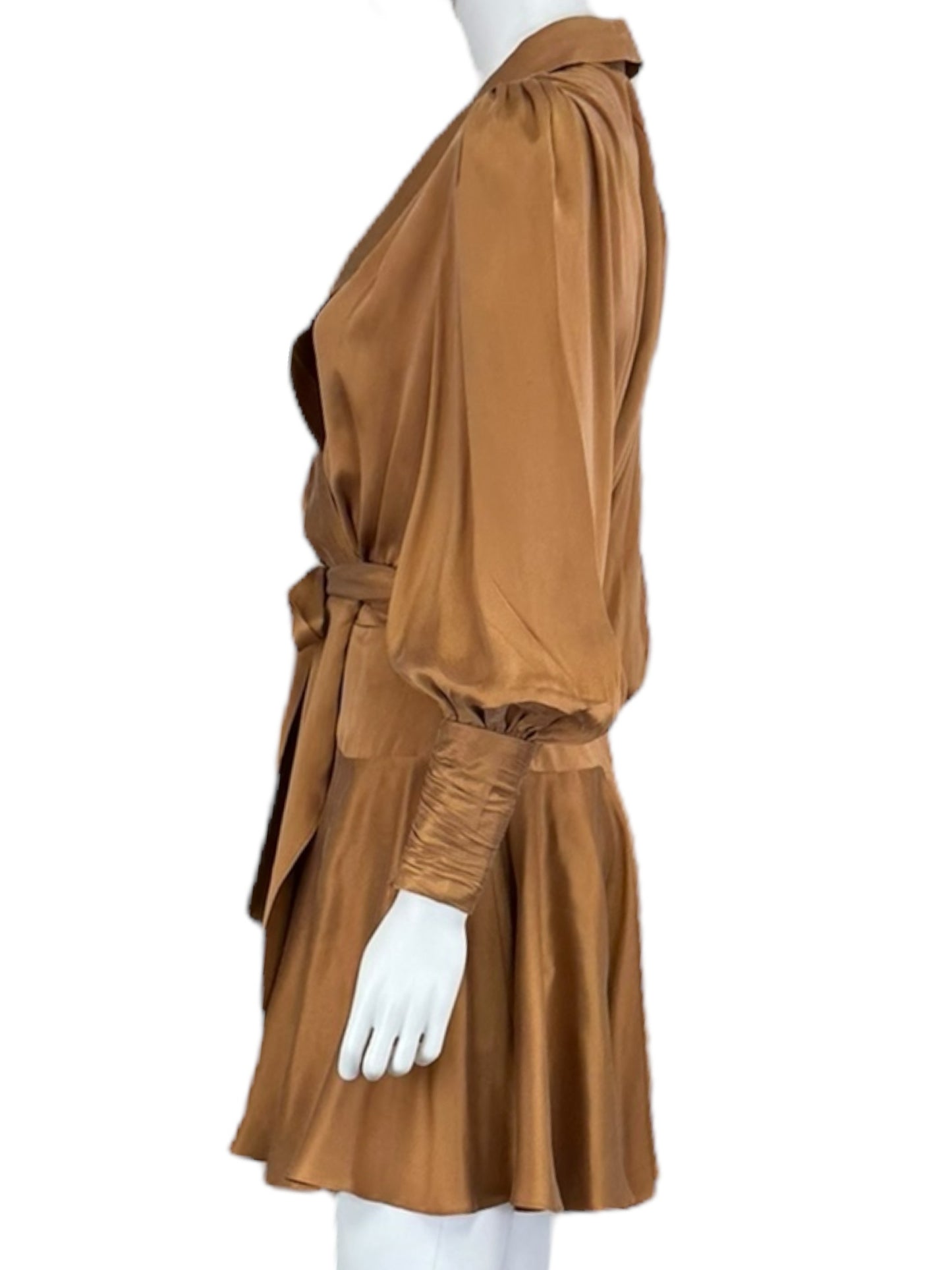 ZIMMERMANN Natural 100% Silk Mini Wrap Dress Size 0