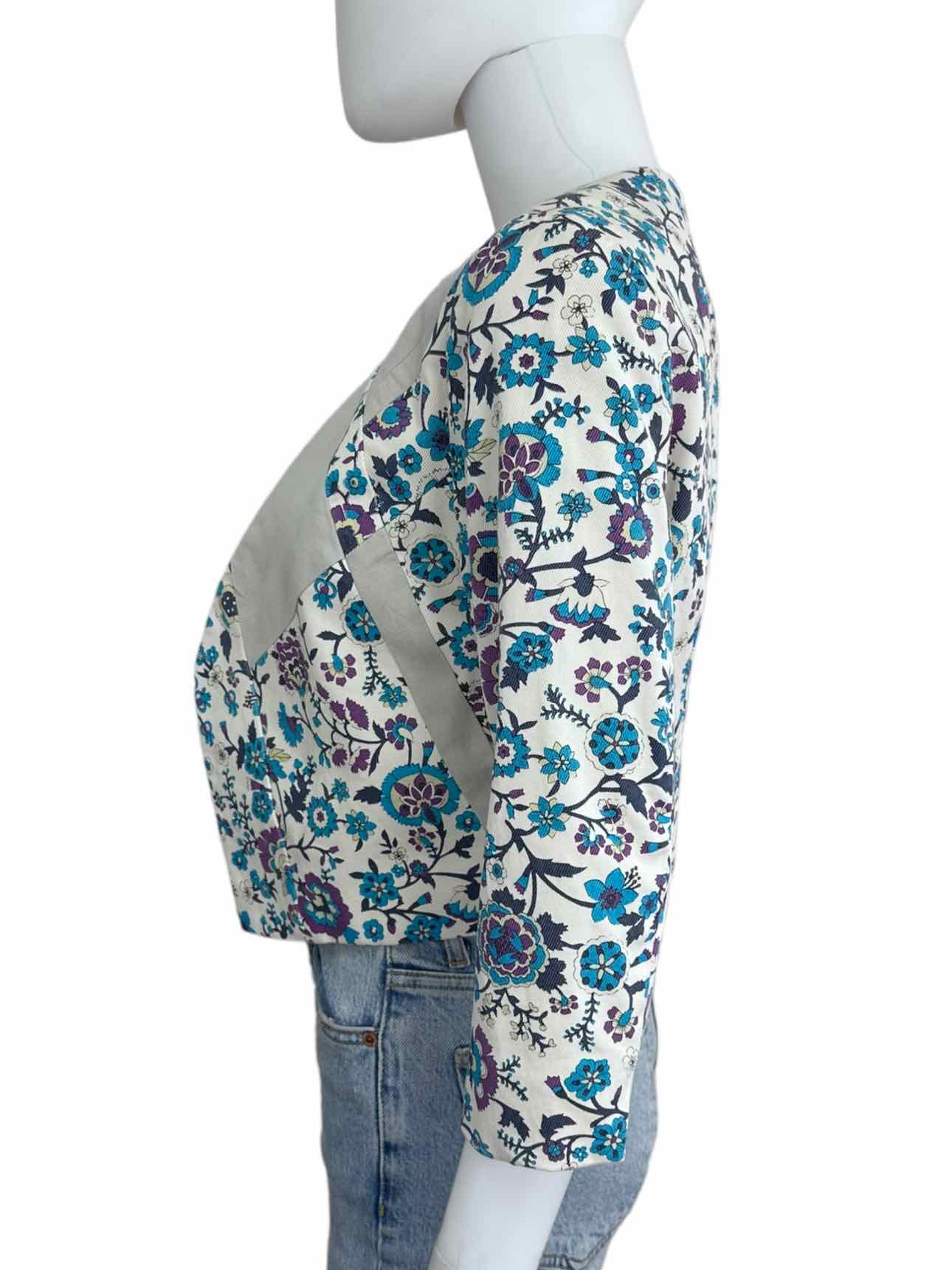 elevenses Cropped Floral Print Jacket Size 2