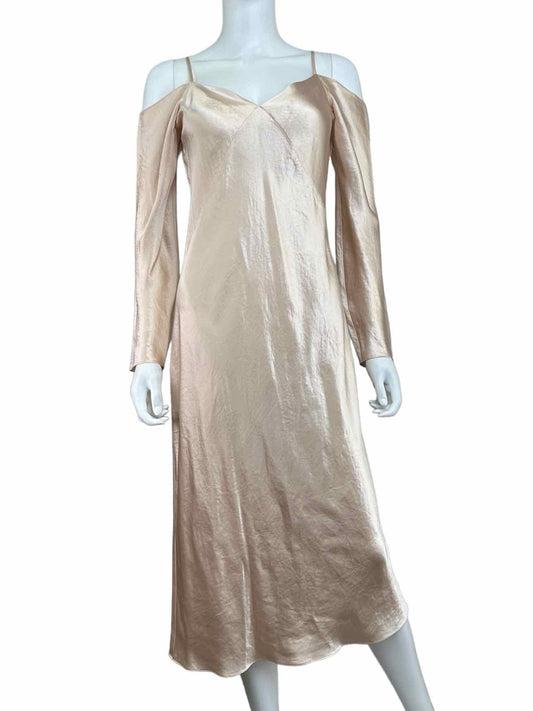 Vince. Blush Draped Sleeve Satin Slip Size XS