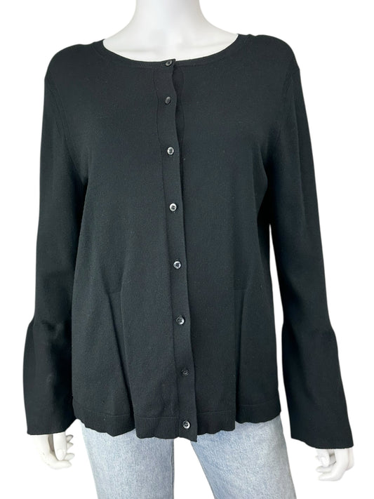 Emerson Rose Black Silk Sweater Cardigan Size L