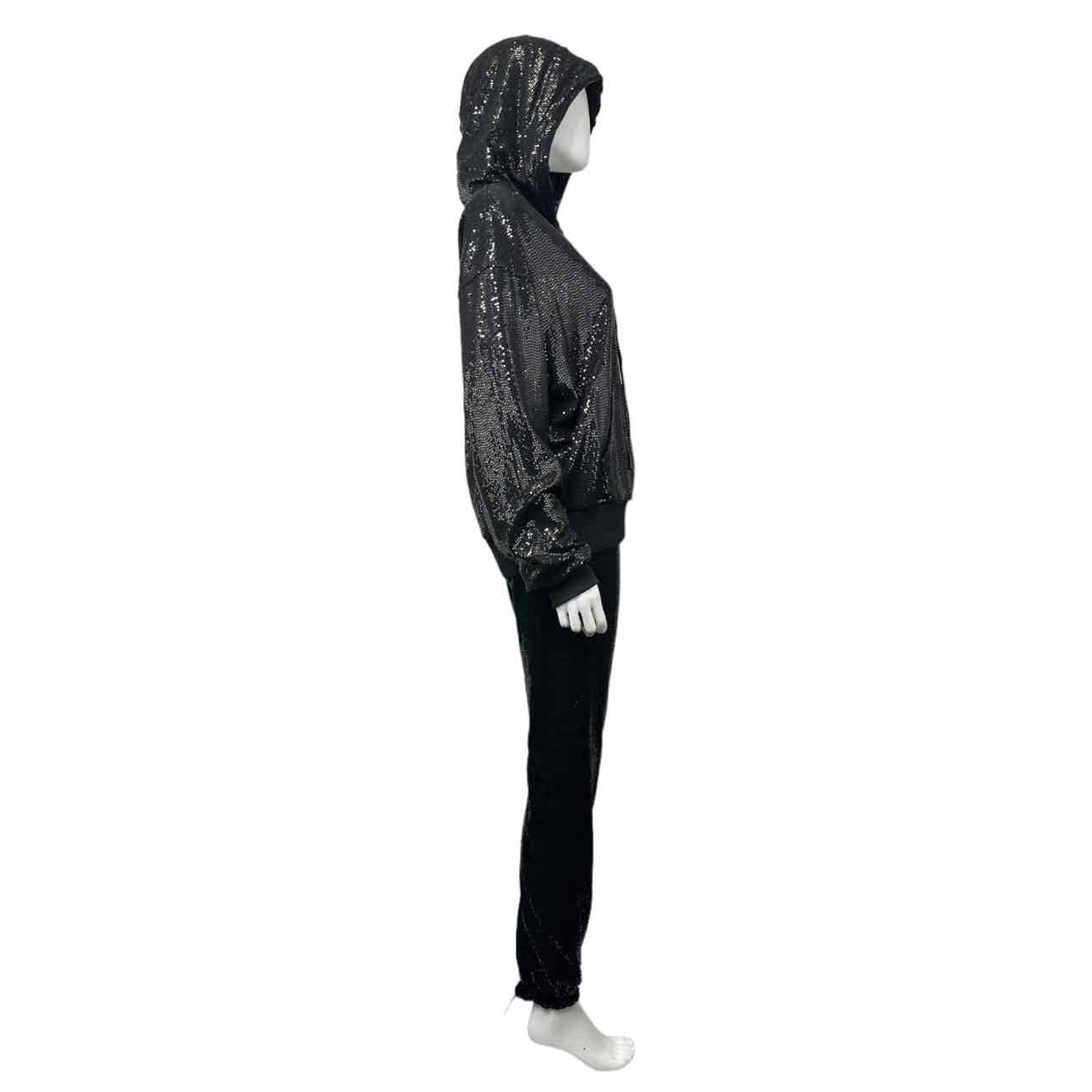 PAM&GELA Black Sequined Jogger Set Size S