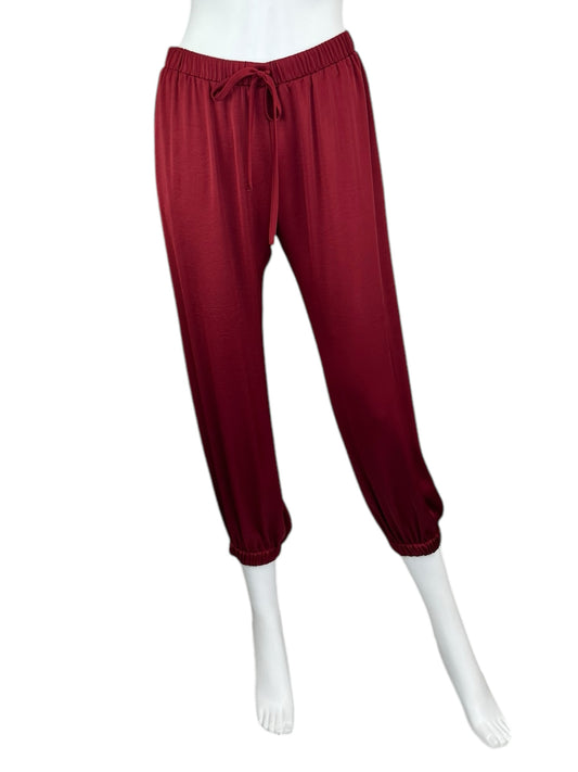 KOCH Red Satin Jogger Pants Size S