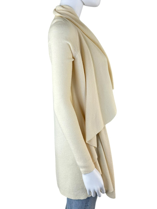 Theory Cream Wool Sweater Cardigan Size L
