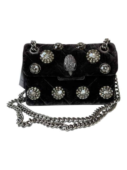 KURT GEIGER NWT Black Velvet Mini Kensington Crossbody Purse