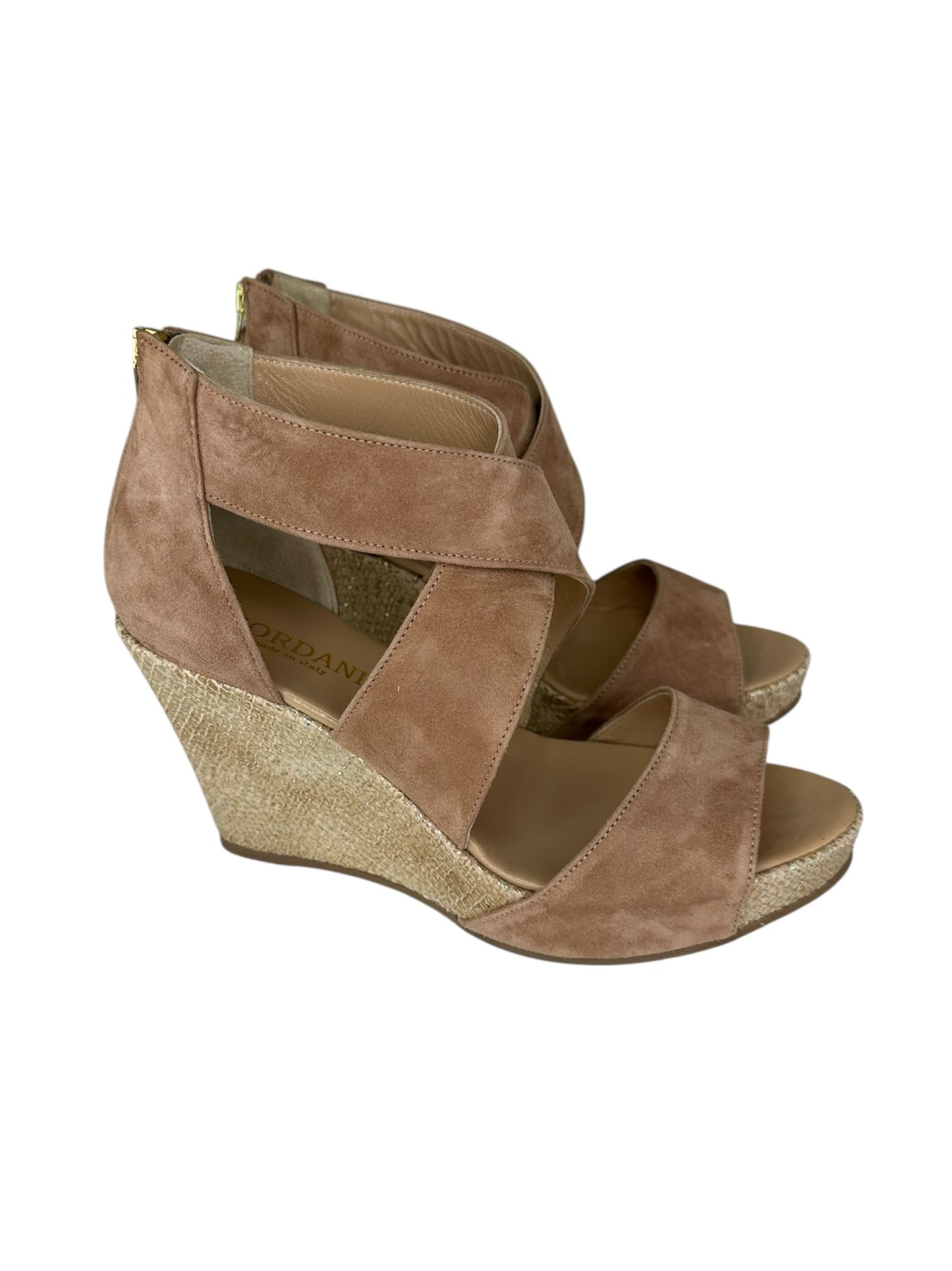 CORDANI Brown Suede Shimmer RAVI Platform Sandal Size 39