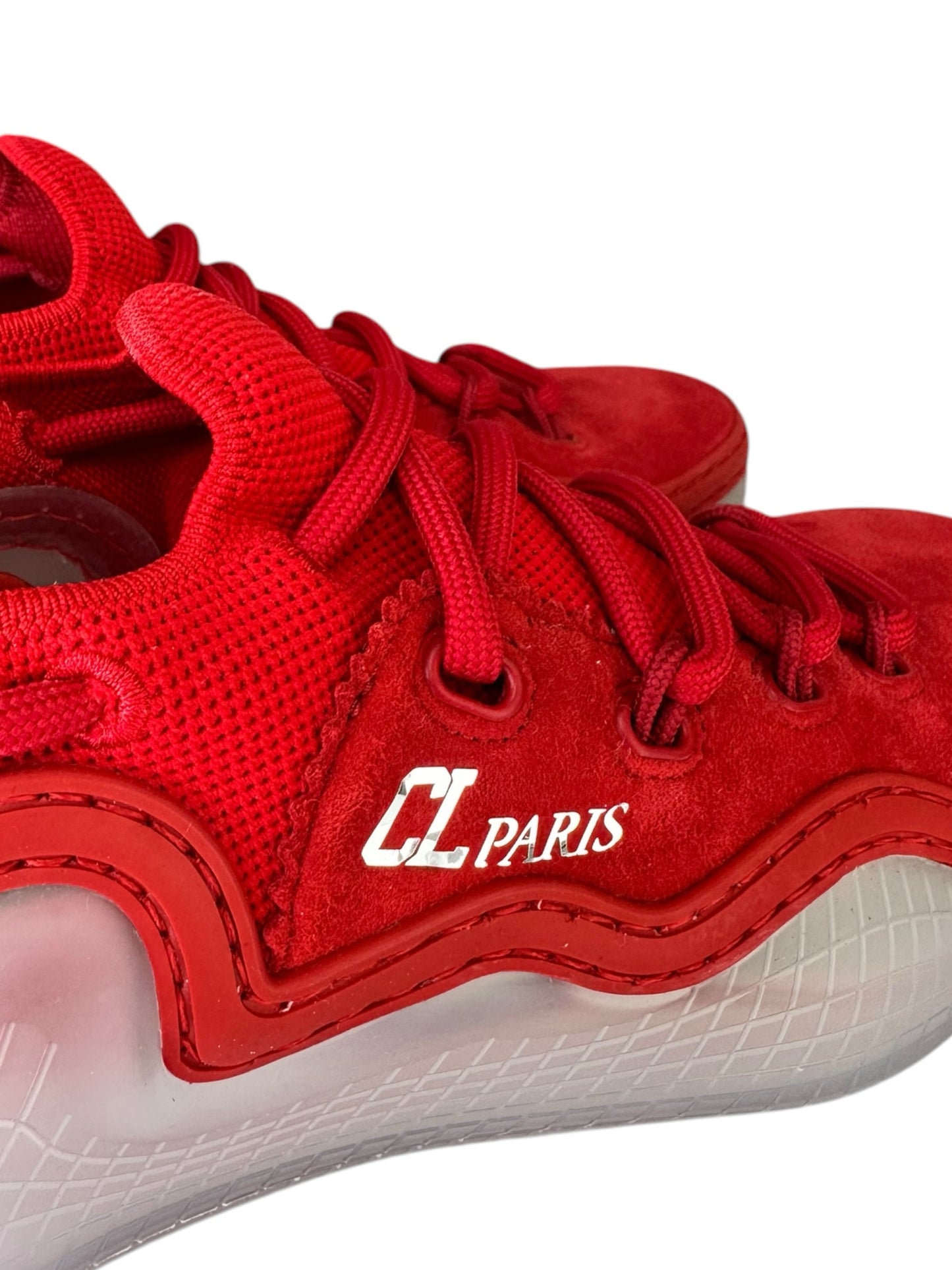 Christian Louboutin Red Arpoador Suede Sneakers Size 37