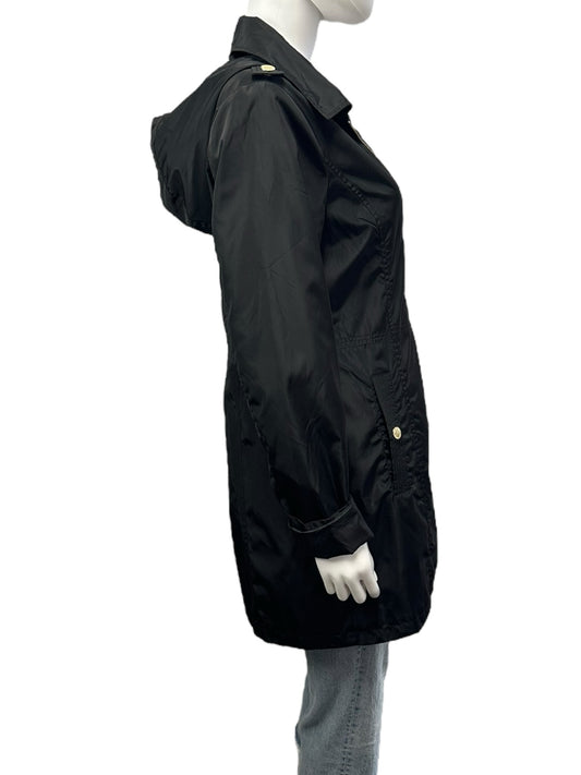 MICHAEL Michael Kors Black Hooded Raincoat Size M