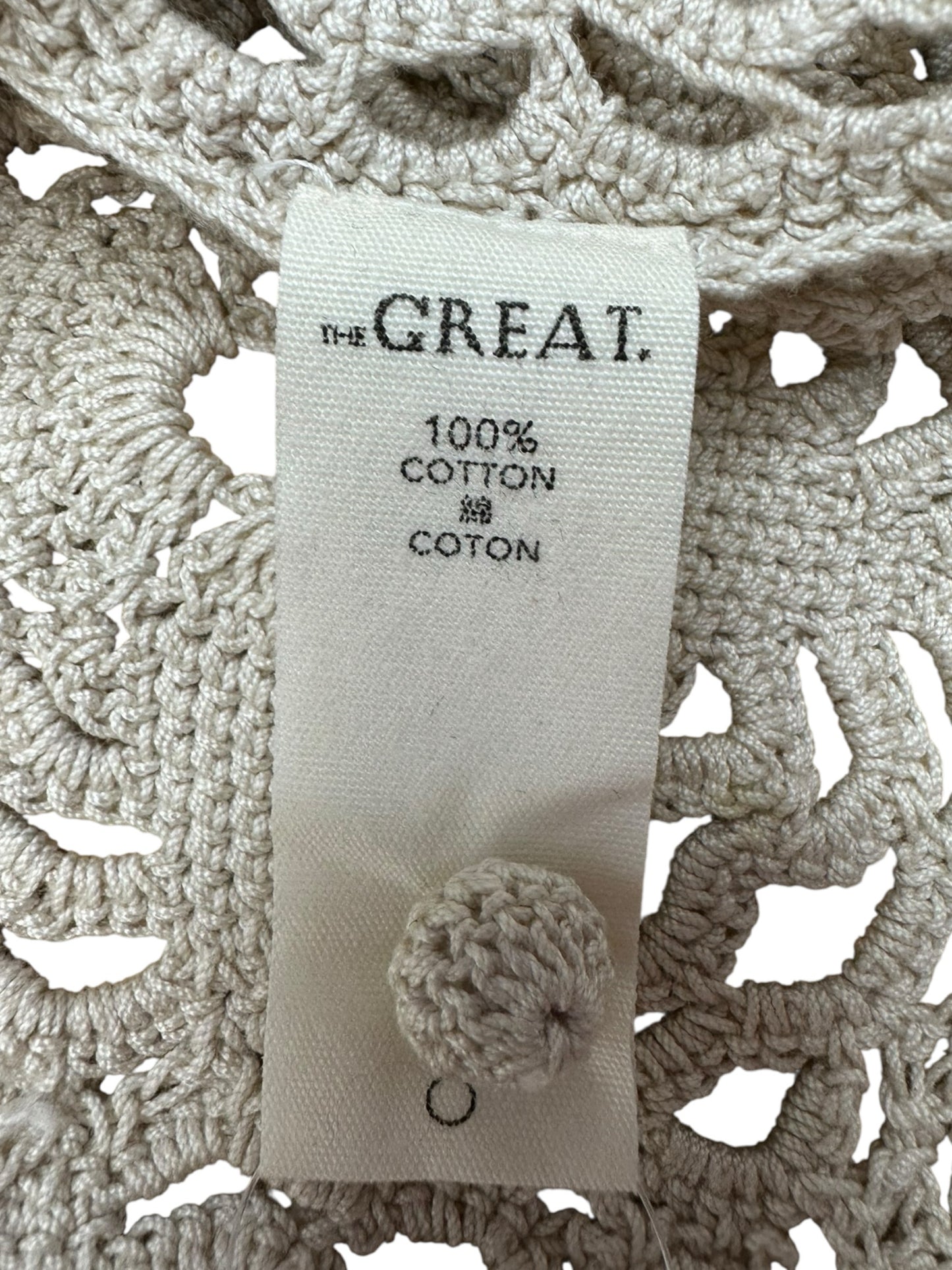 the great. Cream Crochet Knit Sweater Size O/S