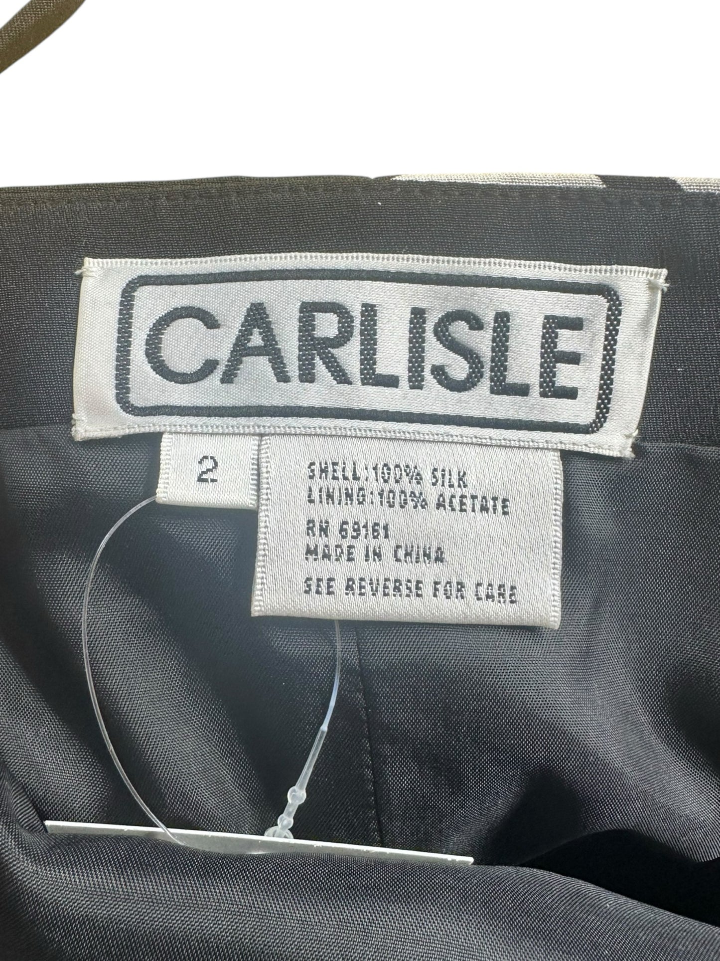 CARLISLE Black and White Midi Dress Size 2