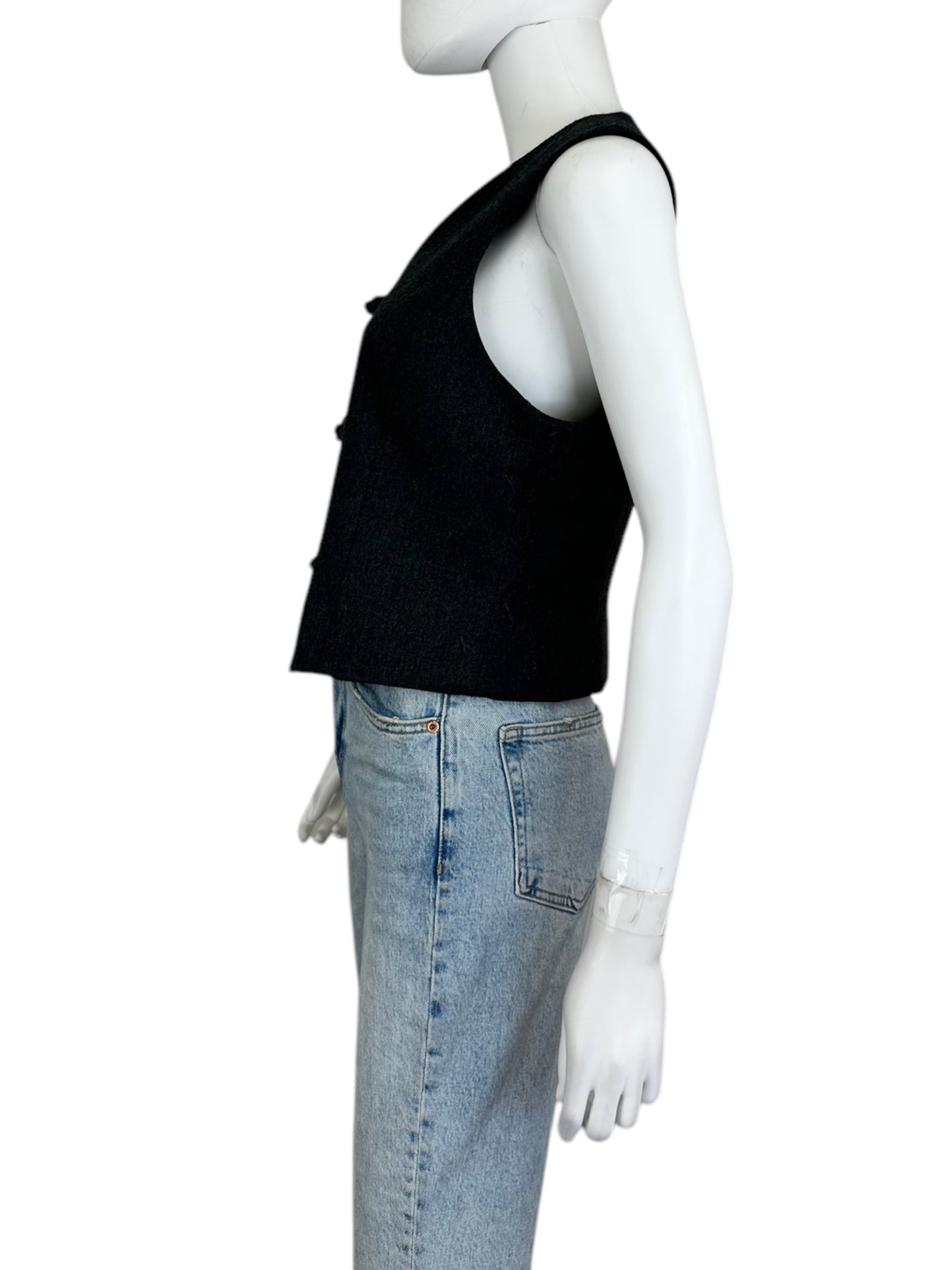 LANDS' END 100% Wool Gray Vest Size 6