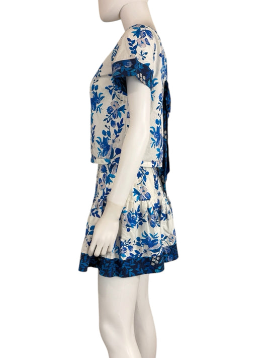 ALIVIA Blue Floral Lynn Top and Anessa Skort Size XS