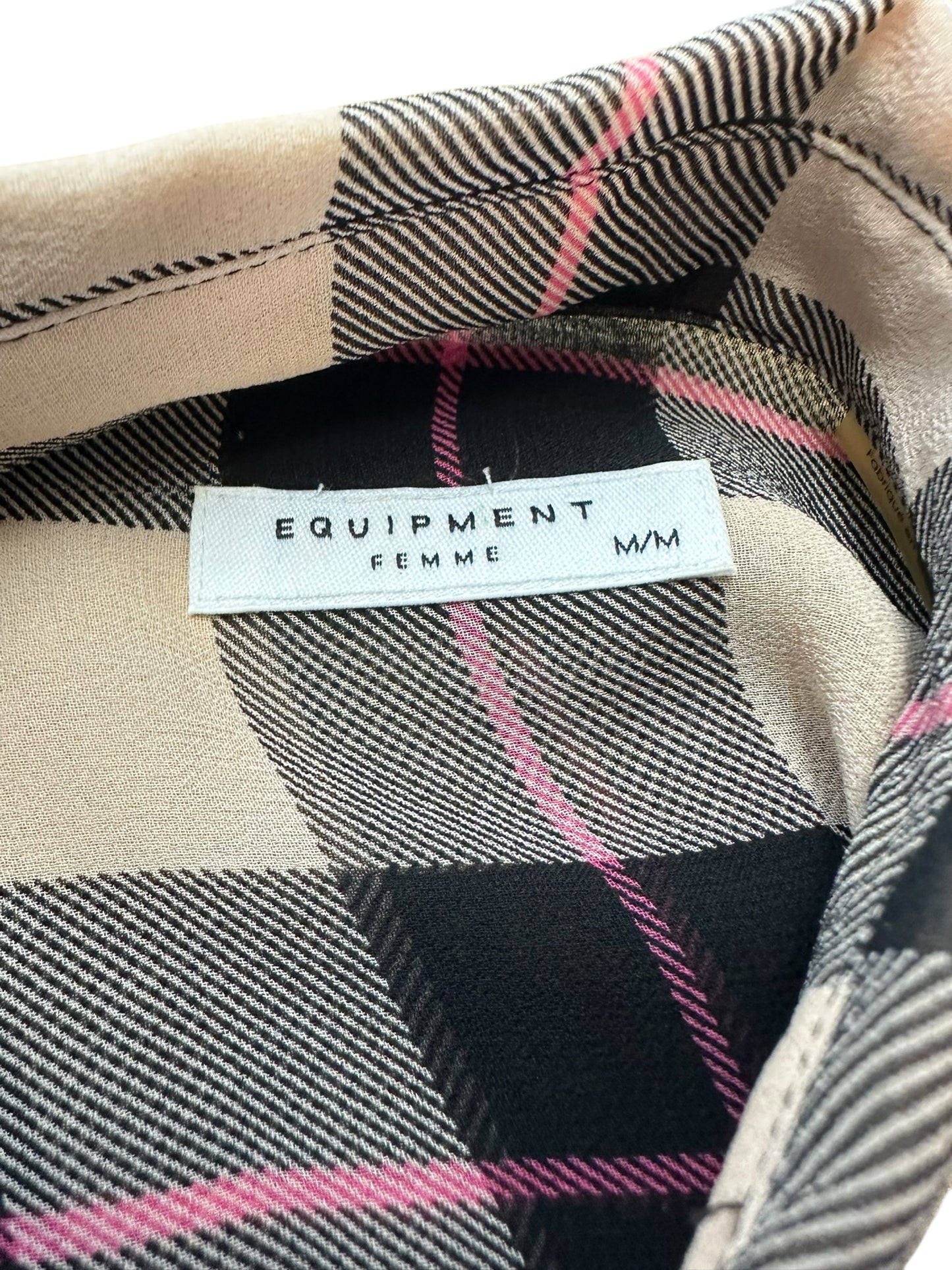 EQUIPMENT Plaid Button-Down Size M