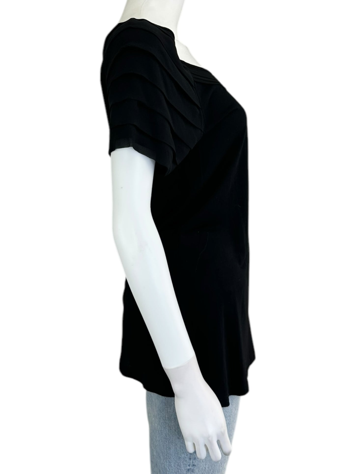 laurel 100% Silk Black Blouse Size 10